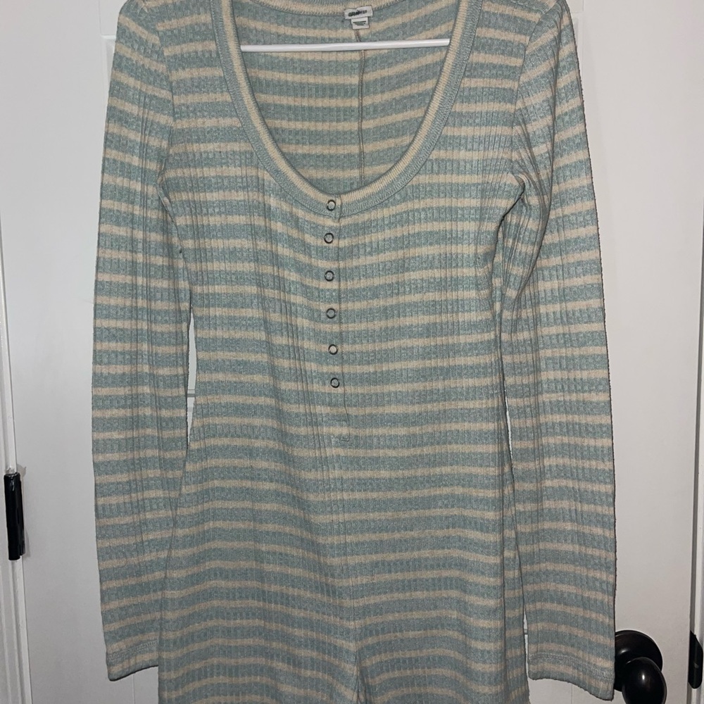 Aerie Blue and Cream Striped romper